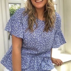 SHEIN Women's Short-sleeved Peplum Blouse